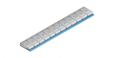 12x5g Motorrad Klebegewicht Stahl 60g Riegel silber/grau 
