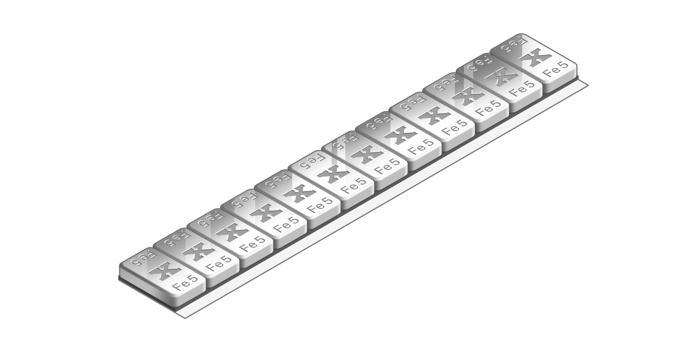 2 STRIPS OF INDIVIDUAL SLIMLINE PRE CUT SELF ADHESIVE STEEL WEIGHTS UK FREEPOST 